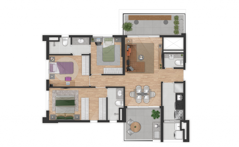 BROOKLIN 91 e 140m² 3 a 4 suítes 1 a 2 vagas 550 m da Estação Brooklin