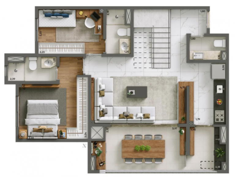 CHÁCARA SANTO ANTÔNIO 76m² 1 OU 2 SUÍTES 2 OU 3 dorms