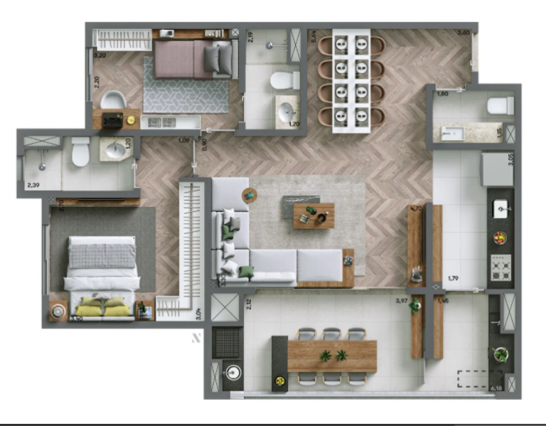 CHÁCARA SANTO ANTÔNIO 76m² 1 OU 2 SUÍTES 2 OU 3 dorms