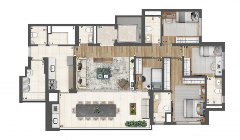 CHÁCARA KLABIN 123-144 M² 4 DORMS OU 3 SUÍTES 2 VAGAS