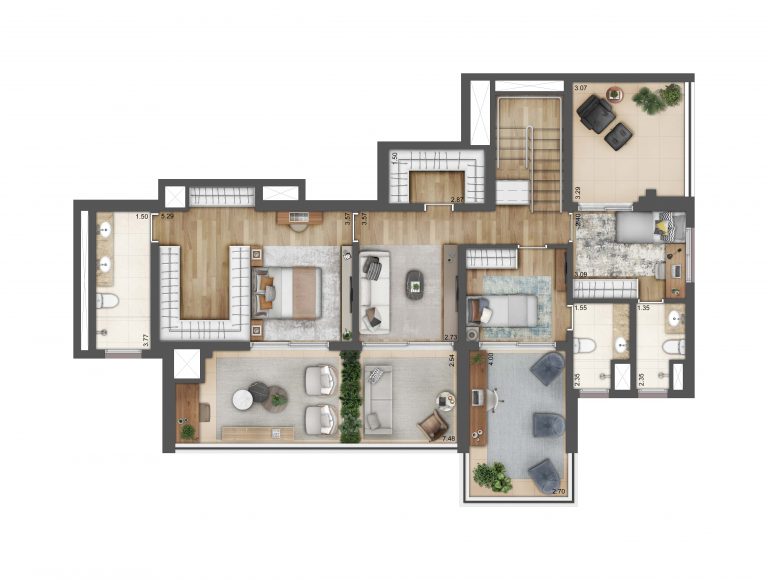 CHÁCARA KLABIN 123-144 M² 4 DORMS OU 3 SUÍTES 2 VAGAS