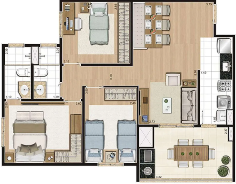 VILA GUILHERME 2 E 3 DORMS 1 SUÍTES 63-79m² 1 OU 2 VAGAS