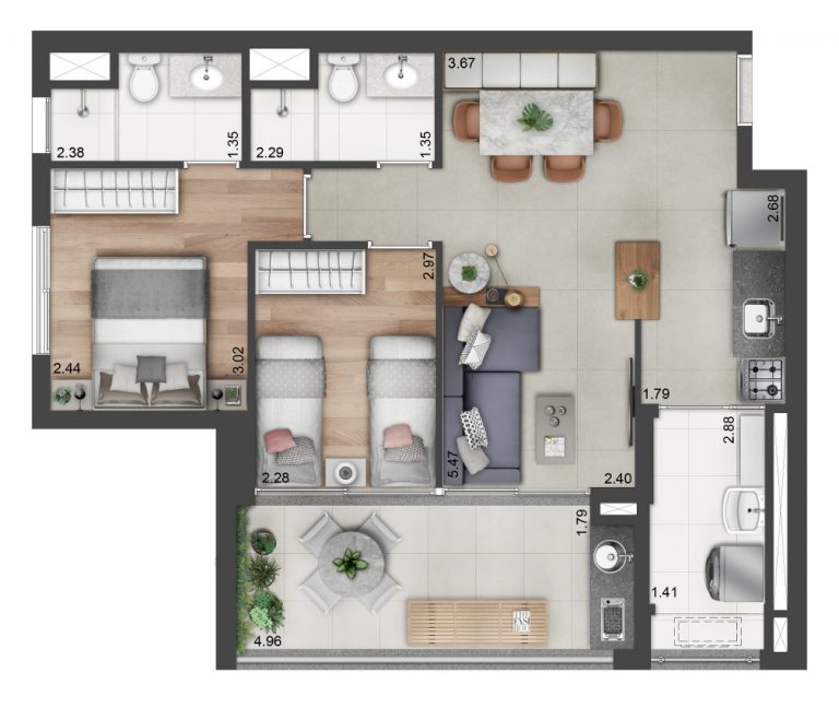 ALTO DA BOA VISTA 1 A 2 DORMS 41-67 M2