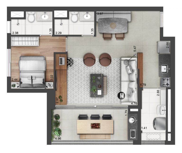 ALTO DA BOA VISTA 1 A 2 DORMS 41-67 M2