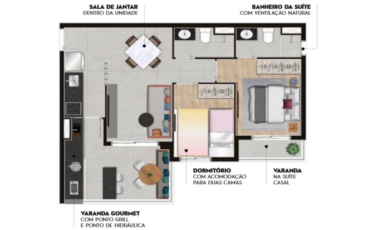 VILA LEOPOLDINA 62 m² 2 dormitórios