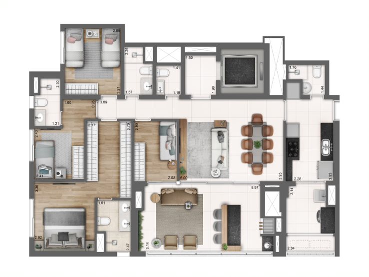 PERDIZES 140-190 m2, 4 suítes 2 a 3 vagas