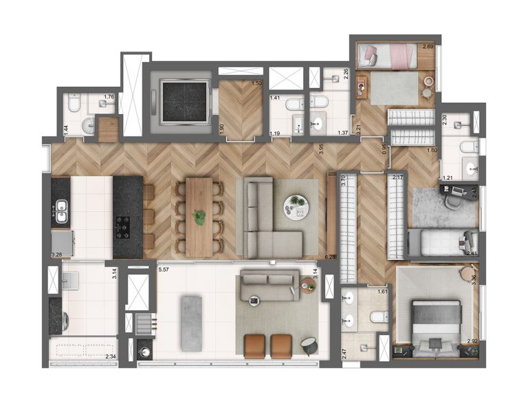 PERDIZES 140-190 m2, 4 suítes 2 a 3 vagas