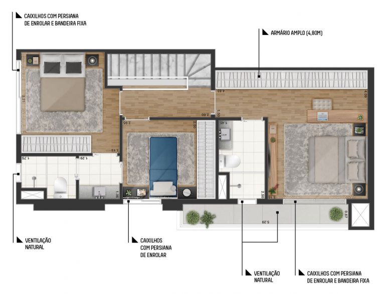 Moema 52-65 m² 1 suíte 1 vaga