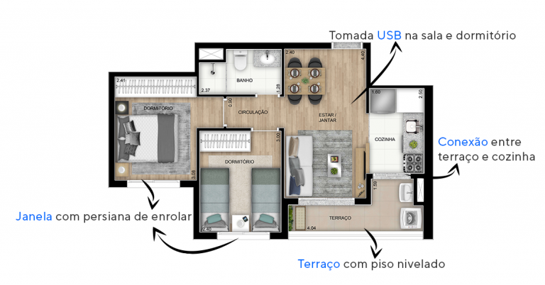 VILA ANASTÁCIO 47m², 55 E 68m²  2 A 3 DORMS 1 SUÍTES