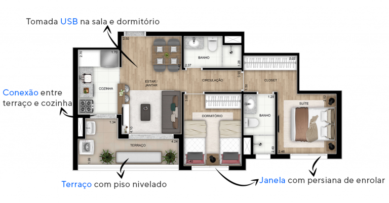 VILA ANASTÁCIO 47m², 55 E 68m²  2 A 3 DORMS 1 SUÍTES