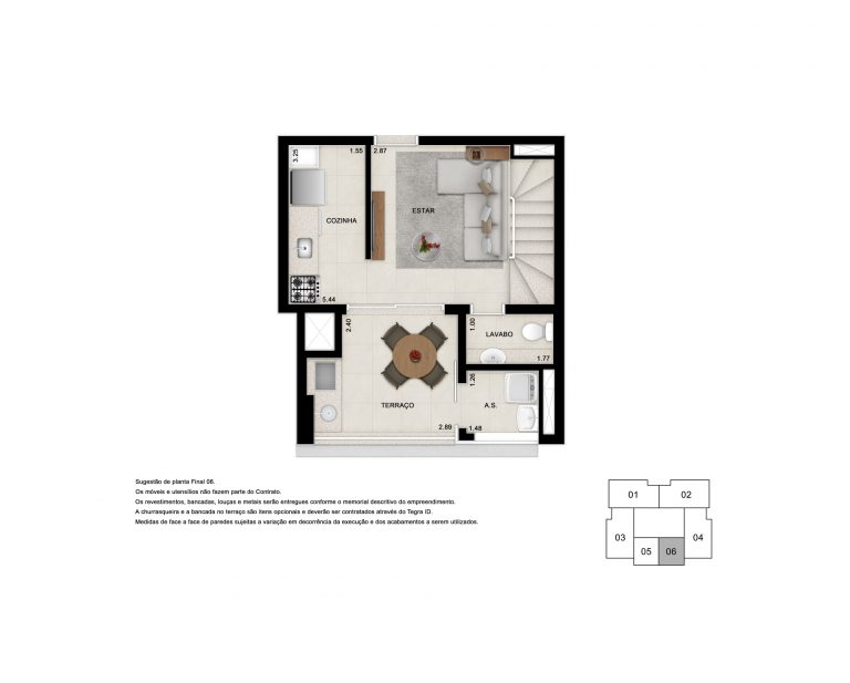 JARDINS 70m² 2 DORMS