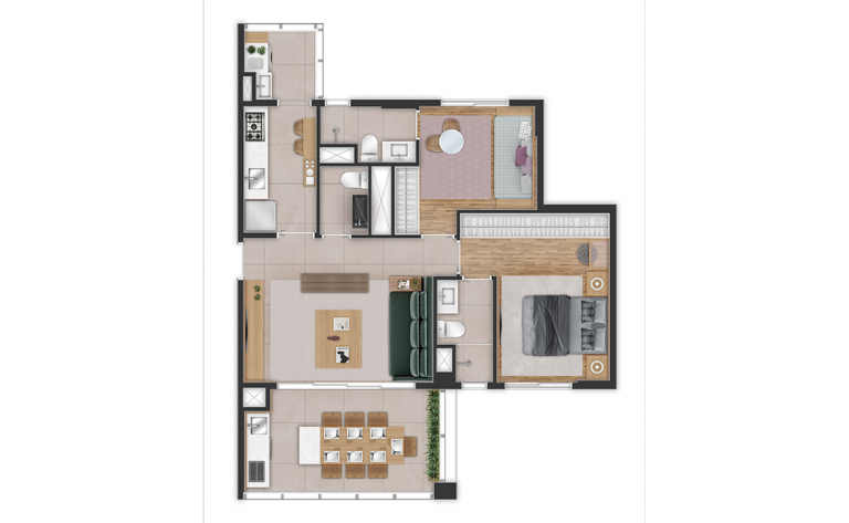 CAMPO BELO 38-73 m² 1 e 2 SUÍTES