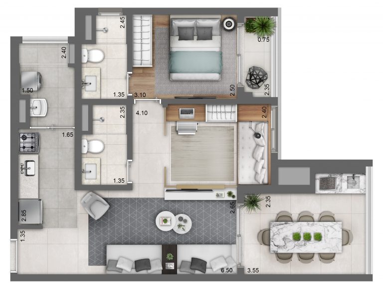 Perdizes 71 m² 2 DORMS C/SUÍTE