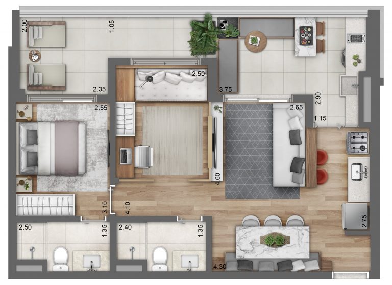 Perdizes 71 m² 2 DORMS C/SUÍTE