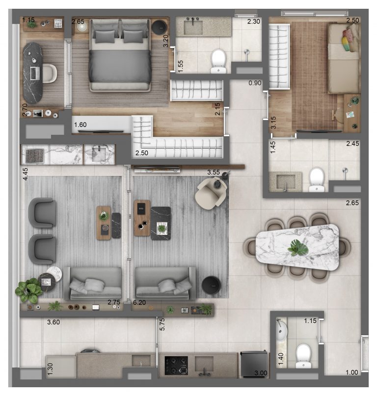 Perdizes 71 m² 2 DORMS C/SUÍTE