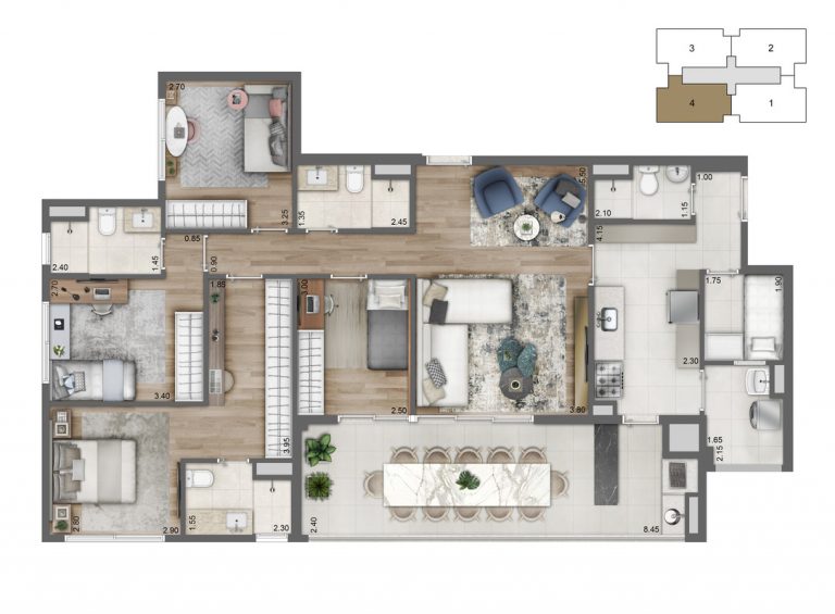 SANTO AMARO 113-136m² 3 ou 4 DORMS. 2 OU 3 SUÍTESes 2 vagas