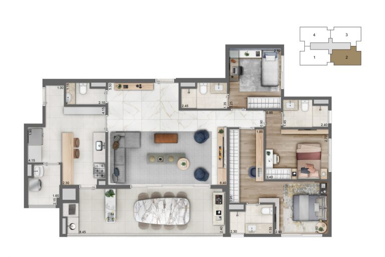 SANTO AMARO 113-136m² 3 ou 4 DORMS. 2 OU 3 SUÍTESes 2 vagas