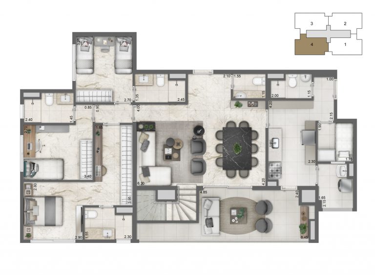 SANTO AMARO 113-136m² 3 ou 4 DORMS. 2 OU 3 SUÍTESes 2 vagas