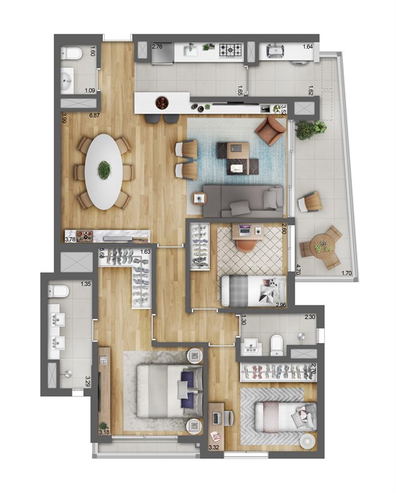 VILA IPOJUCA 131m² 3 DORMS 3 SUÍTES 2 OU 3 VAGAS