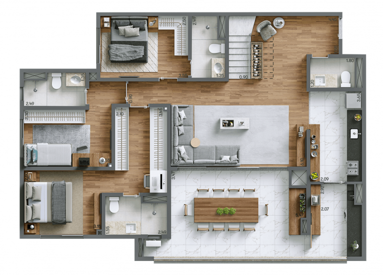 ALTO DO IPIRANGA 72-125m² 1 A 3 SUÍTES 3 A 4 DORMS.