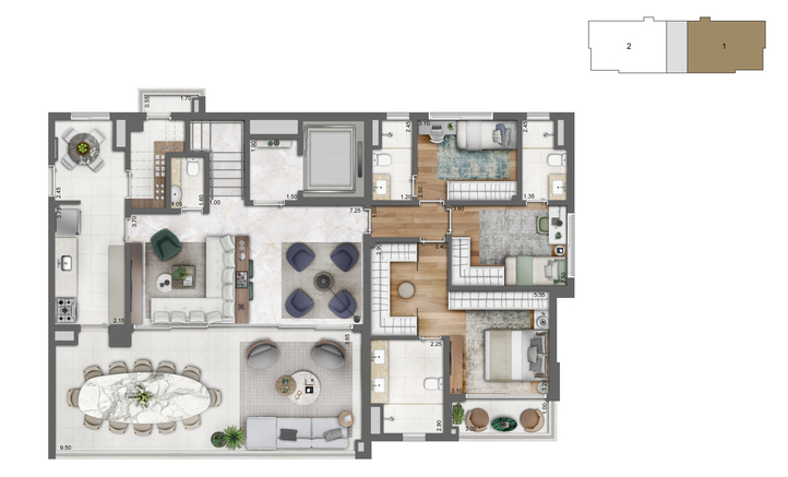 CAMPO BELO 166m² 3 DORMS 3 SUÍTES 2 OU 3 VAGAS