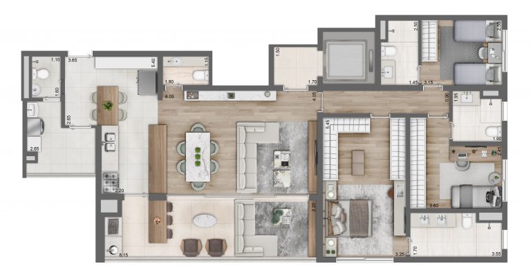 PERDIZES 109-157m² 2 a 4 DORMS 2 ou 3 SUÍTES