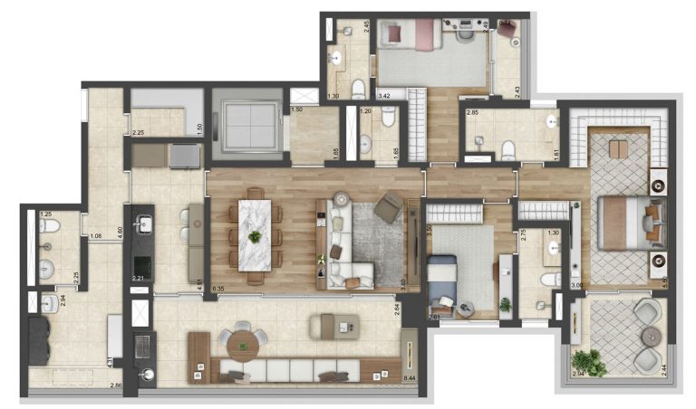 PERDIZES 173m² 3 SUÍTES E HALL PRIVATIVO