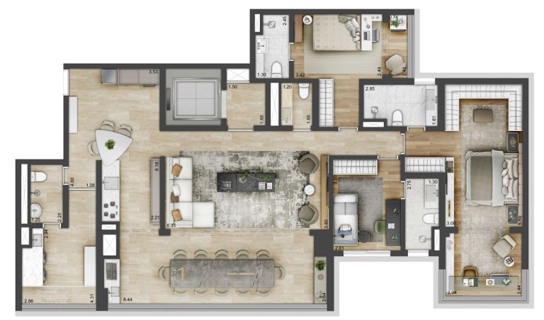 PERDIZES 173m² 3 SUÍTES E HALL PRIVATIVO