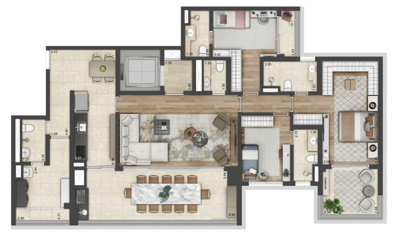 PERDIZES 173m² 3 SUÍTES E HALL PRIVATIVO