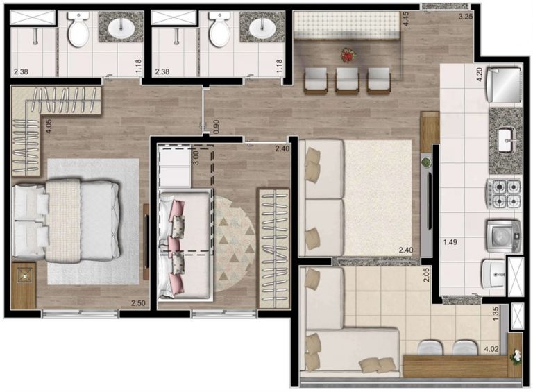 VILA DAS MERCÊS 56-59 m² 2 ou 3 DORMS 1 SUÍTE 1 OU 2 VAGAS de garagem