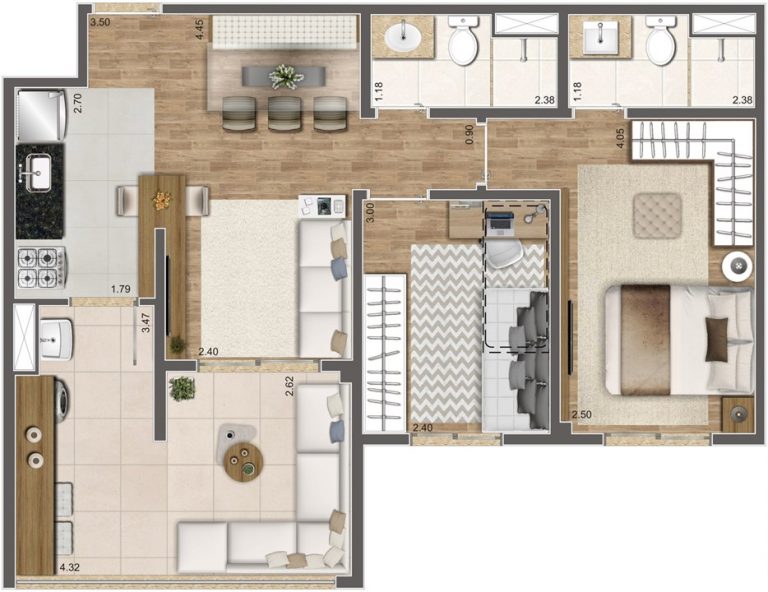 ÁGUA BRANCA 61-93 m² 2 OU 3 DORMS 1 SUÍTE 1 OU 2 VAGAS