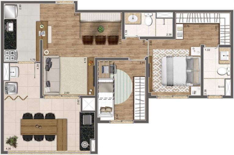 ÁGUA BRANCA 61-93 m² 2 OU 3 DORMS 1 SUÍTE 1 OU 2 VAGAS