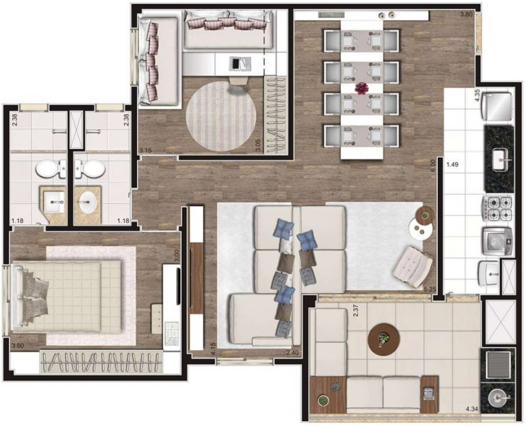 LAPA 81m² 2 OU 3 DORMS 1 SUÍTE  2 VAGAS