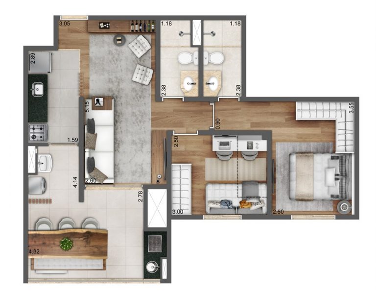 SANTANA 64-80 m² 1 A 3 DORMS 1 SUÍTE 1 OU 2 VAGAS