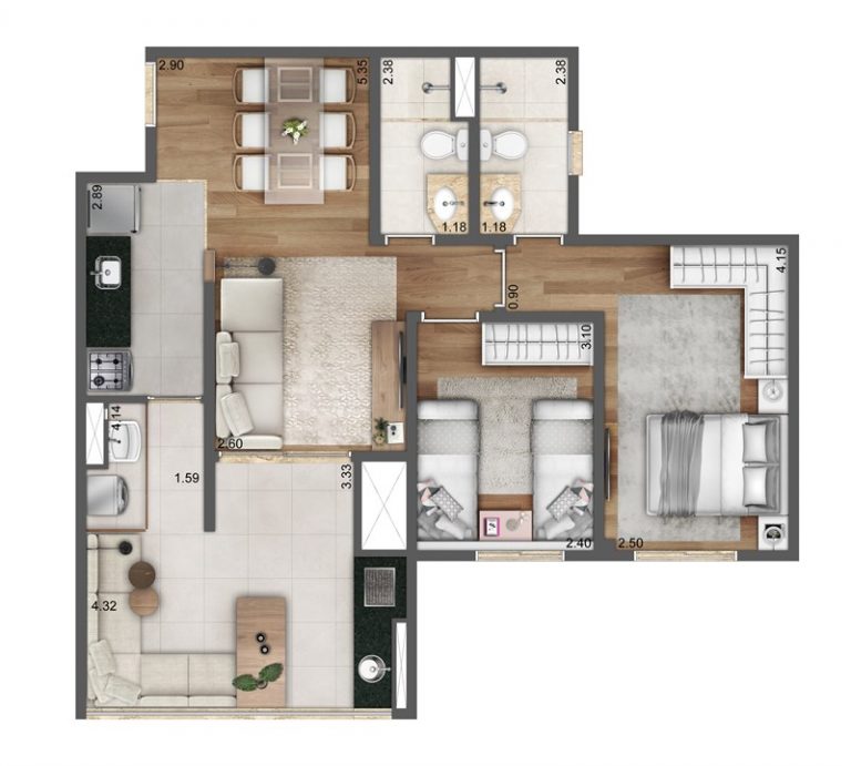 SANTANA 64-80 m² 1 A 3 DORMS 1 SUÍTE 1 OU 2 VAGAS