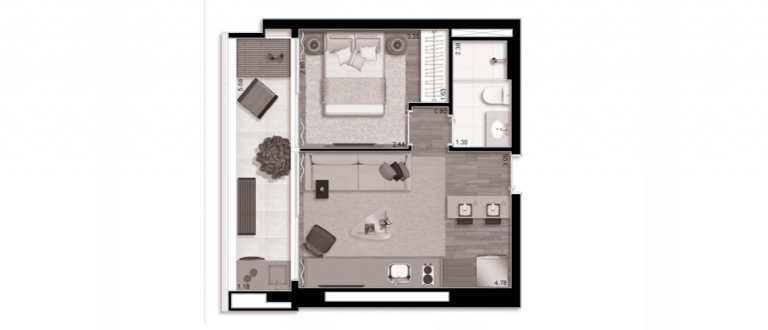 PINHEIROS 1 E 2 Dormitórios  29 M² A 130 M² MIXED USE Destaque