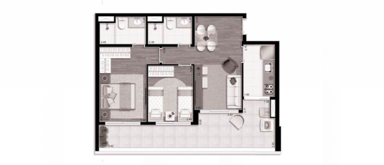 PINHEIROS 1 E 2 Dormitórios  29 M² A 130 M² MIXED USE Destaque