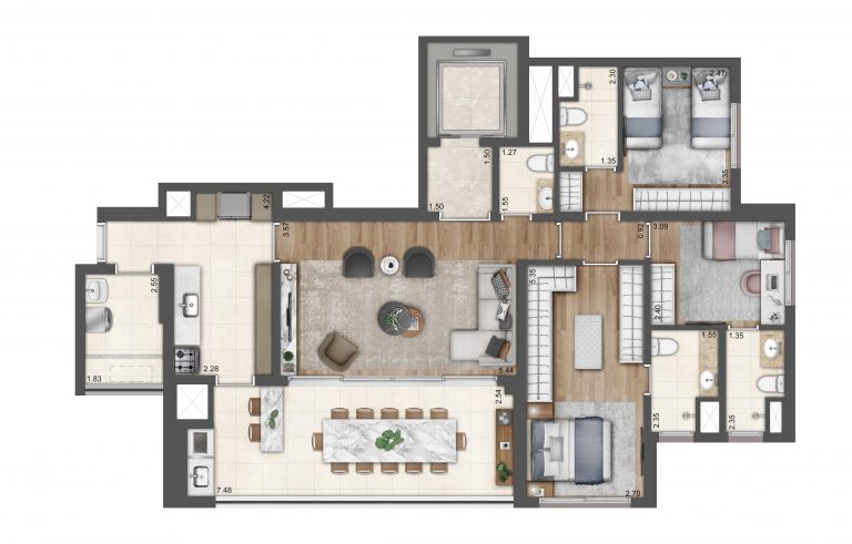 CHÁCARA KLABIN 123-144 M² 4 DORMS OU 3 SUÍTES 2 VAGAS