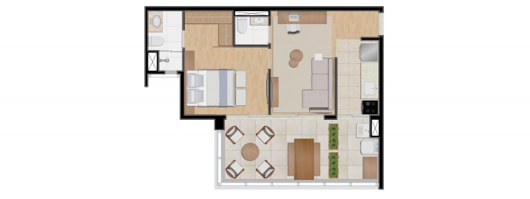 VILA OLIMPIA 1 E 2 Dormitórios 30-121 m²