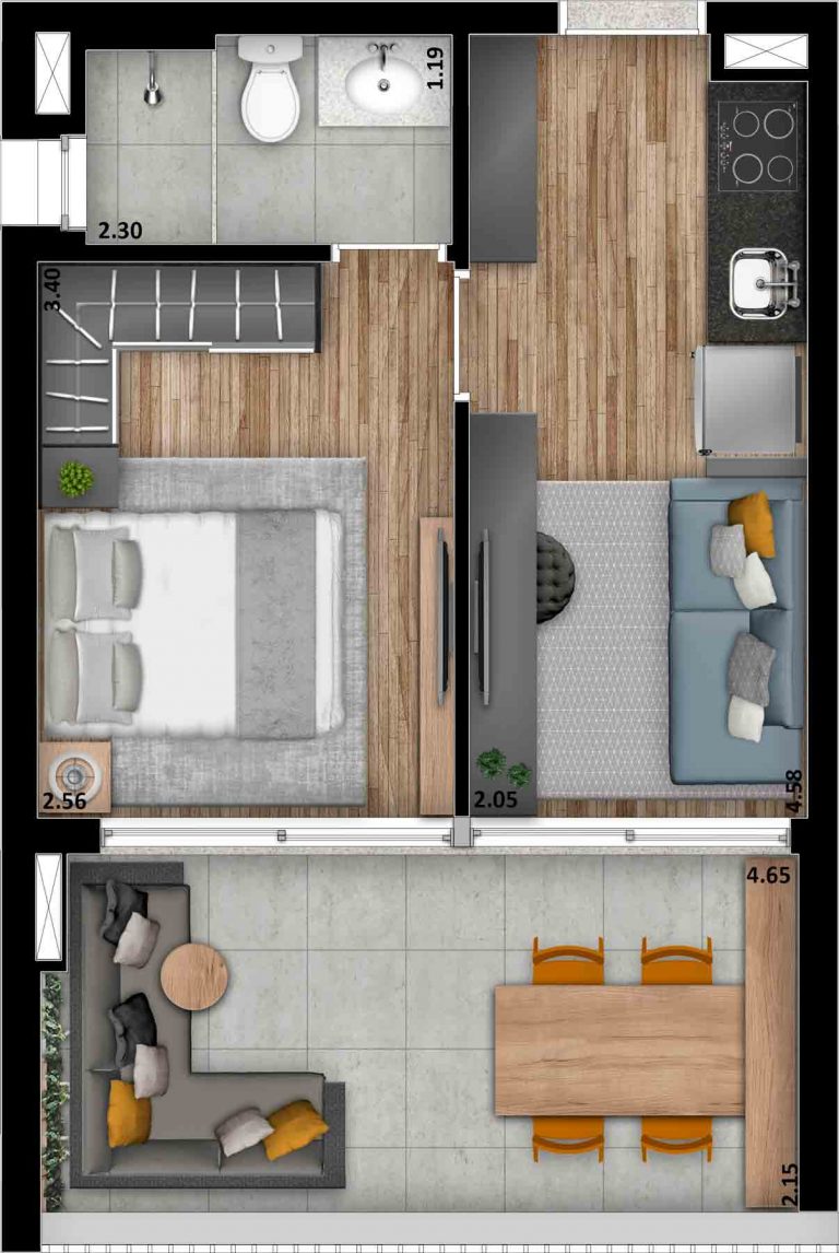 PERDIZES Studio+, 25-27 M² 1 dorm.