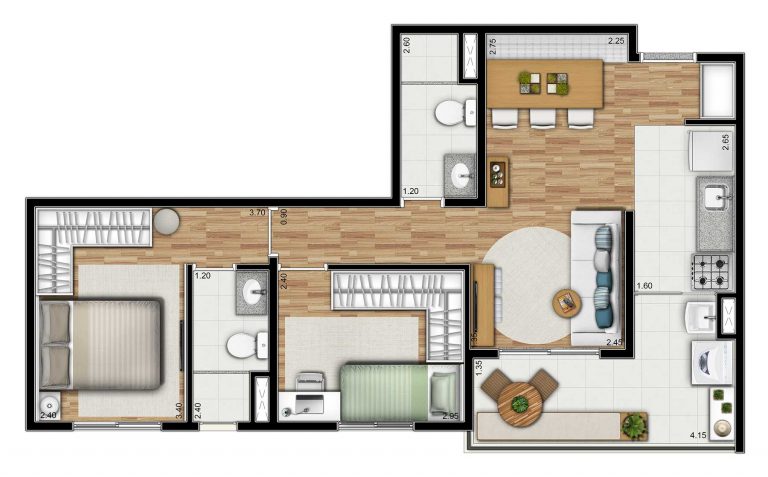 CHÁCARA KLABIN 2 E 3 DORMS 57-68 M²