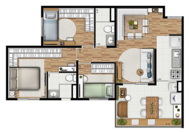 CHÁCARA KLABIN 2 E 3 DORMS 57-68 M²