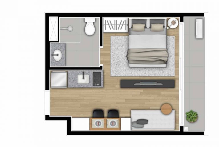 LIBERDADE 26 E 31 M² STUDIOS E 1 DORM