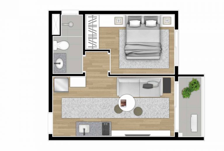 LIBERDADE 26 E 31 M² STUDIOS E 1 DORM