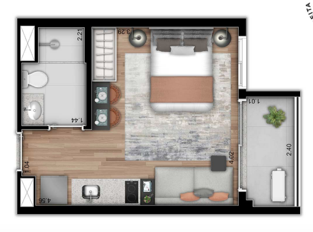 POMPÉIA 25, 31 E 46 M² STUDIOS 1 E 2 DORMS