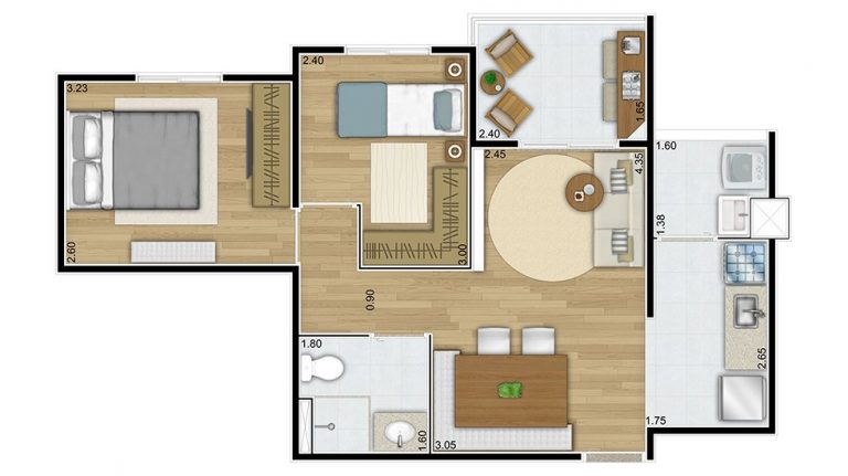 JARDIM IRIS 49-63 M²  2 E 3 DORMITÓRIOS