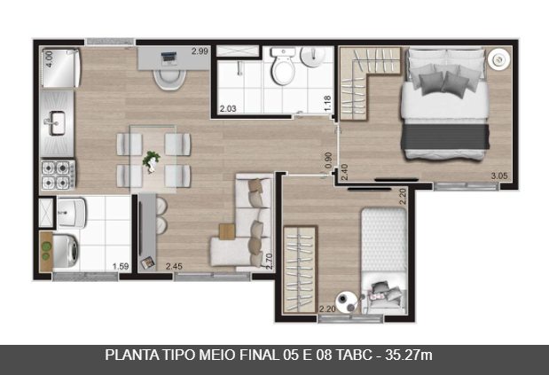 MOOCA 35M²,  37M²  E 41 M²