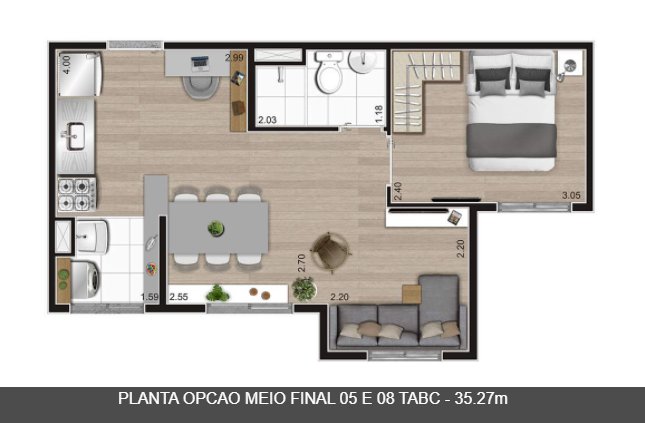 MOOCA 35M²,  37M²  E 41 M²