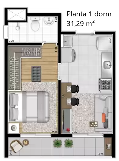 MOOCA 27-43 M²