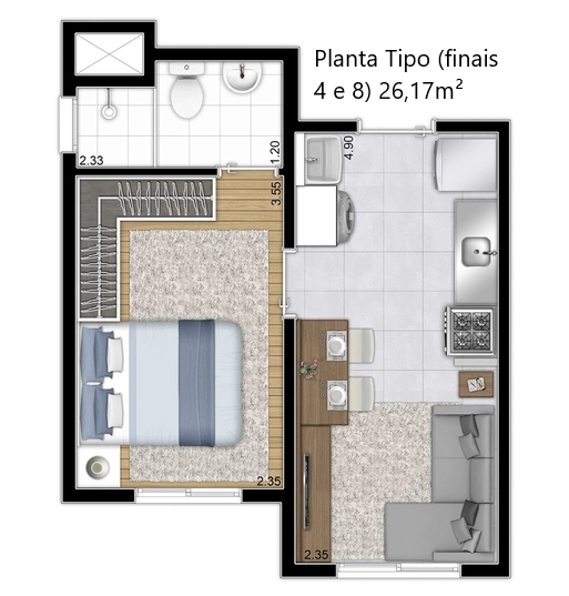 BARRA FUNDA 26-31  M²